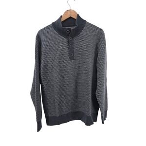 UNTUCKit Men's Medium 100% Merino Wool Sweater Geometric‎ Print Crew Neck